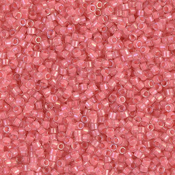 Delicas Size 11 Miyuki Seed Beads -- 070 Crystal AB / Rose Pink Lined