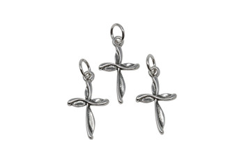 Infinity Cross Charm - Sterling Silver