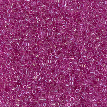 Delicas Size 11 Miyuki Seed Beads -- 074 Crystal AB / Light Fuchsia Lined