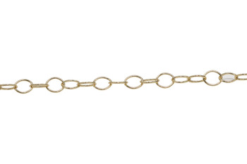 Gold 6x5mm Oval Cable Chain - Sold By 6 inches