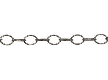 Gunmetal 6x5mm Oval Cable Chain - Sold By 6 inches