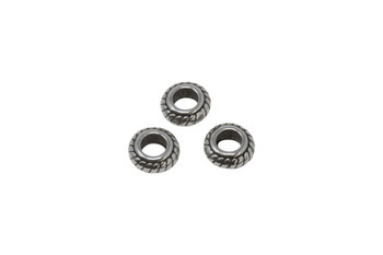 Stainless Steel 9x3.5mm Twisted Rope Rondelle Bead