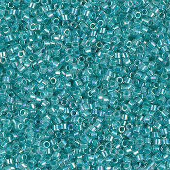 Delicas Size 11 Miyuki Seed Beads -- 079 Crystal AB / Aqua Blue Lined