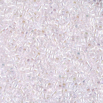 Delicas Size 11 Miyuki Seed Beads -- 082 Crystal AB / Light Pink Lined