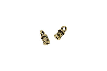 2mm Temple Cord End - Gold Plated