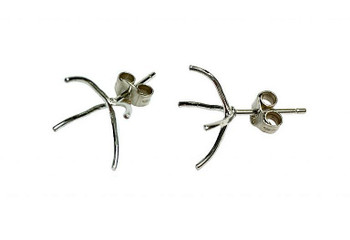 Sterling Silver Prong Huggies Stud Earrings - Sold as a Pair