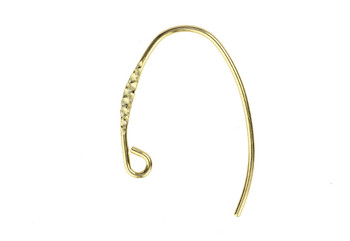 14K Gold over Sterling Silver Hammered Hook Ear Wires - Sold as a Pair