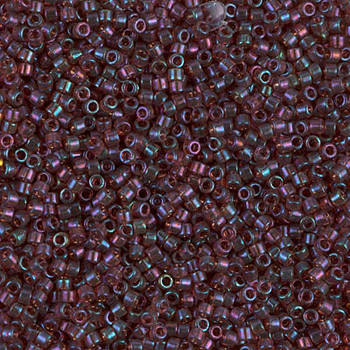 Delicas Size 11 Miyuki Seed Beads -- 104 Transparent Raspberry AB