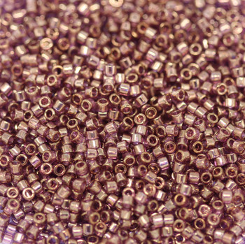 Delicas Size 11 Miyuki Seed Beads -- 108 Amethyst / Gold Luster