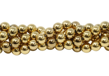 Gold Plated Hematite Polished 10mm Round