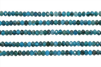 Dark Blue Apatite Polished 2.5x4mm Faceted Rondel