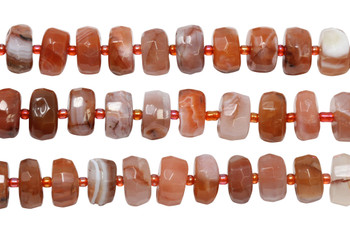 Red Botswana Agate Polished 7x13mm Faceted Rondelle
