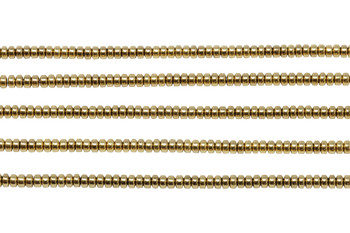 Gold Plated Hematite Polished 2x3mm Rondelle