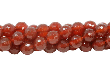 Carnelian Polished 10mm 128 Cut Faceted Round