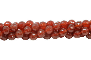 Carnelian Polished 10mm 128 Cut Faceted Round