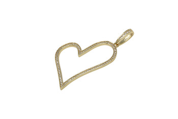 Gold Micro Pave 40-45mm Open Heart Charm