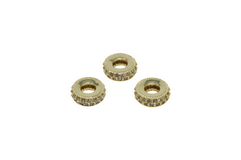 Gold 10mm Micro Pave Spacer Bead