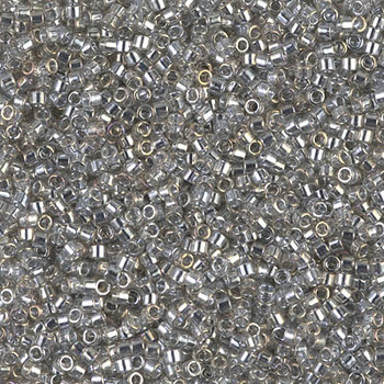 Delicas Size 11 Miyuki Seed Beads -- 114 Transparent Silver Grey Luster