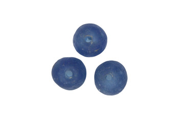 Recycled Bottle Glass 22-24mm Round - Blue