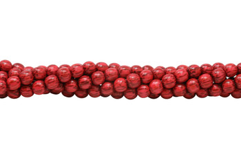 Dyed Red Palmwood Polished 8mm Round