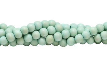 Dyed Mint Green Wood Polished 8mm Round