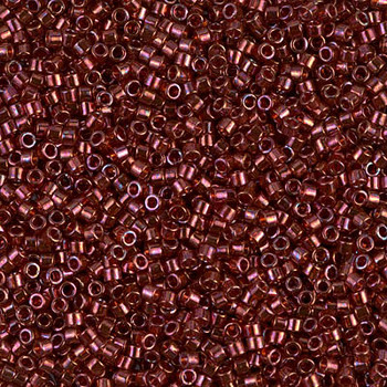 Delicas Size 11 Miyuki Seed Beads -- 116 Transparent Metallic Red Luster