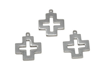 Stainless Steel Square Cross 22.5x19mm Pendant