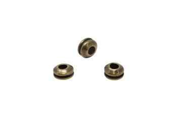 8mm Grooved Large Hole Bead - Brass Plated