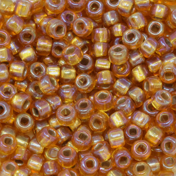 Size 6 Miyuki Seed Beads -- 634B Amber AB / Silver Lined