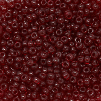 Size 8 Miyuki Seed Beads -- 141A Transparent Dark Red