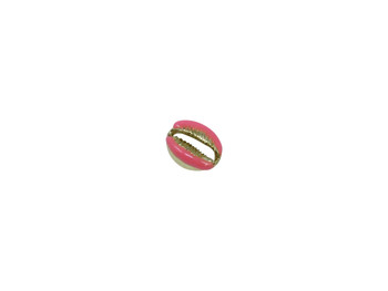 Gold 12x19mm Pink Plated Zinc Alloy Cowrie Shell Bead