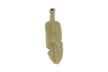 Indian Brass 13x50mm Feather Pendant