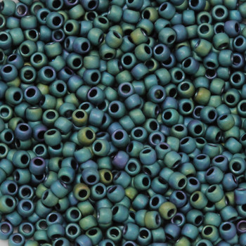 Size 8 Toho Seed Beads -- F463B Metallic Teal Matte