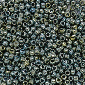 Size 8 Toho Seed Beads -- 460J Metallic Dark Seafoam