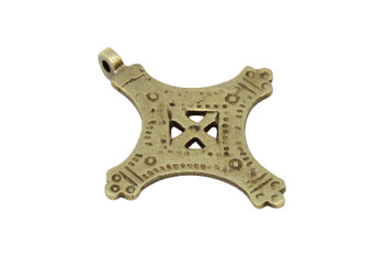 Indian Brass 65x75mm Cross Pendant