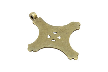 Indian Brass 65x75mm Cross Pendant