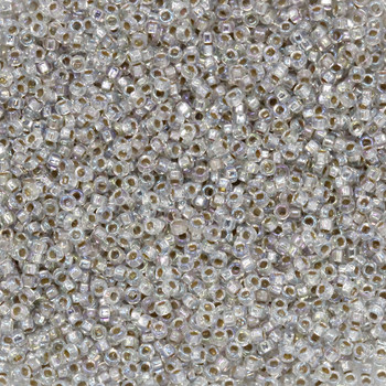 Size 15 Miyuki Seed Beads -- 635 Crystal AB / Silver Lined