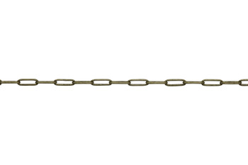 Antique Brass 5.9x1.75mm Paperclip Chain - Sold By 6 inches