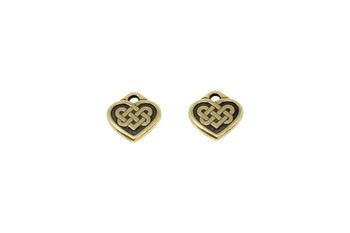 Small Celtic Heart Charm - Gold Plated