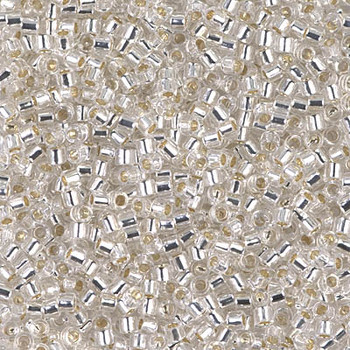 Delicas Size 10 Miyuki Seed Beads -- 041 Crystal Silver Lined