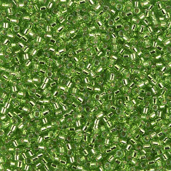 Delicas Size 11 Miyuki Seed Beads -- 1206 Lime / Silver Lined