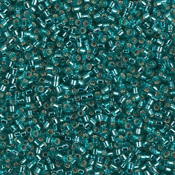 Delicas Size 11 Miyuki Seed Beads -- 1208 Caribbean Teal / Silver Lined