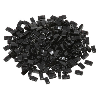 1/2 Cut 5mm Tila Beads -- Black