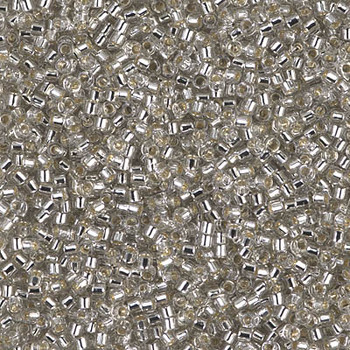 Delicas Size 11 Miyuki Seed Beads -- 1211 Grey Mist / Silver Lined