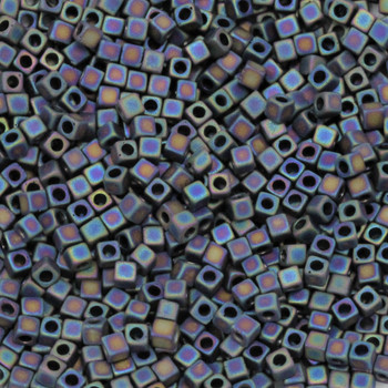 1.8mm Miyuki Cube Seed Beads -- Blue Iris Matte