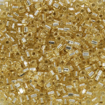 1.8mm Miyuki Cube Seed Beads -- Gold / Silver Lined