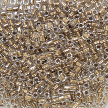 1.8mm Miyuki Cube Seed Beads -- Crystal / Bronze Lined