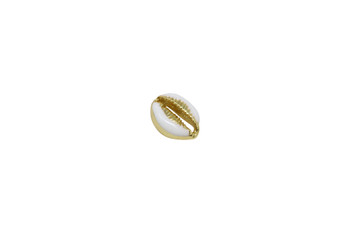 Gold 8x10mm White Plated Zinc Alloy Cowrie Shell Bead