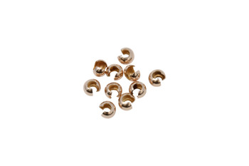 14K Rose Gold Filled 4mm Crimp Covers - 10 Pieces