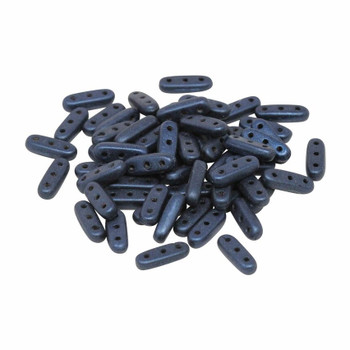 CzechMates® Beam Beads -- Metallic Dark Blue Suede